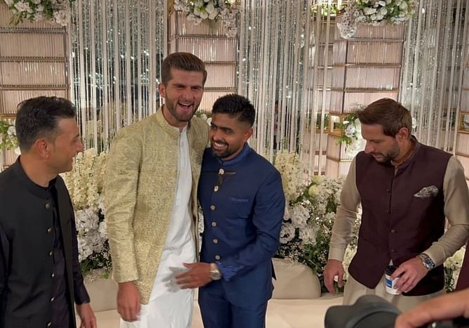 [In Pictures] Babar Azam attends wedding ceremony of Shaheen Afridi amid rumors of a rift