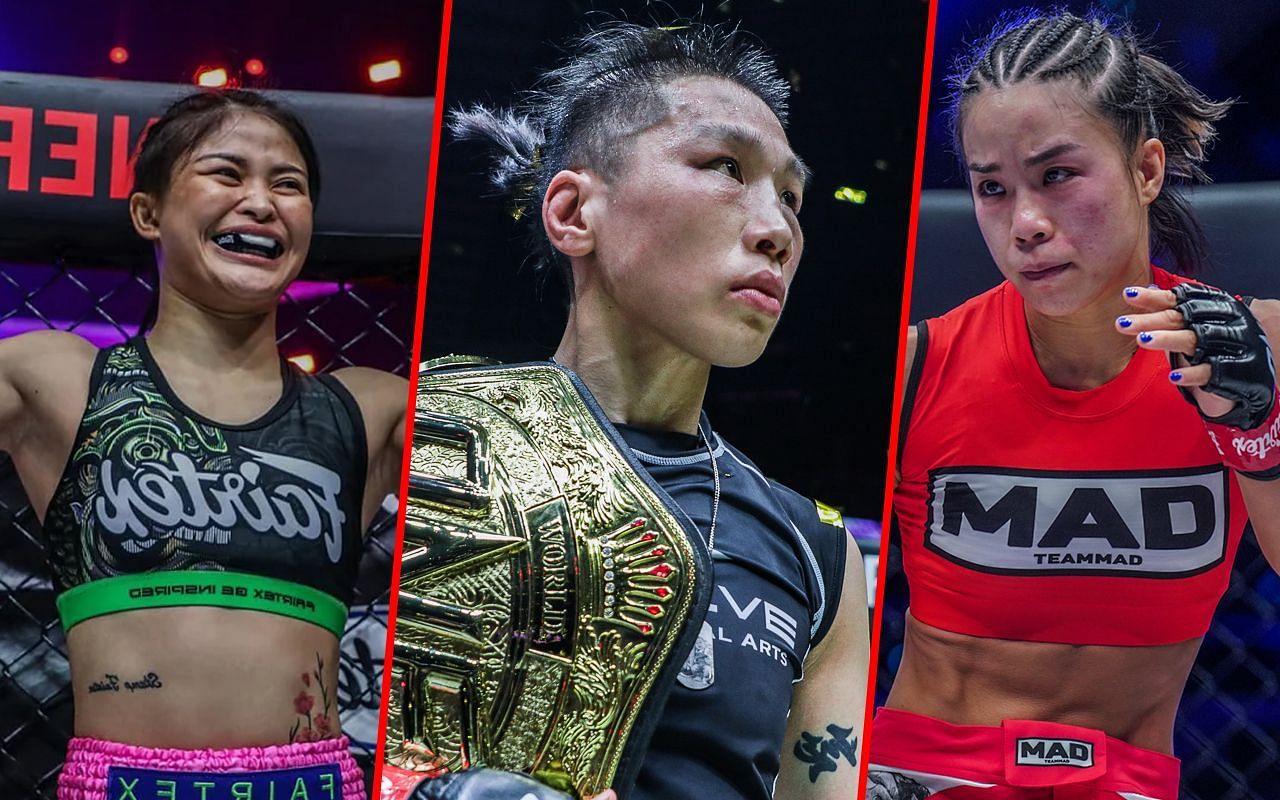 From left to right: Stamp, Xiong Jing Nan, Ham Seo Hee | Photo credit: ONE Championship
