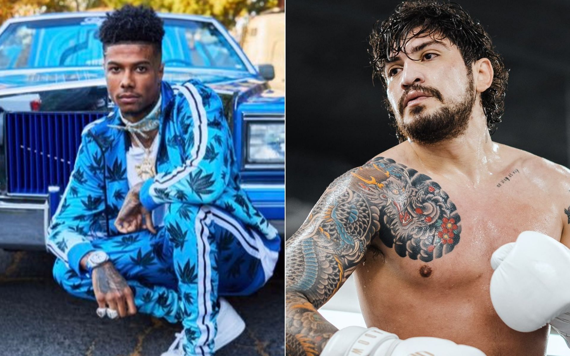 Blueface [Left], and Dillon Danis [Right] [Photo credit: @bluefacebleedem and @dillondanis - X]