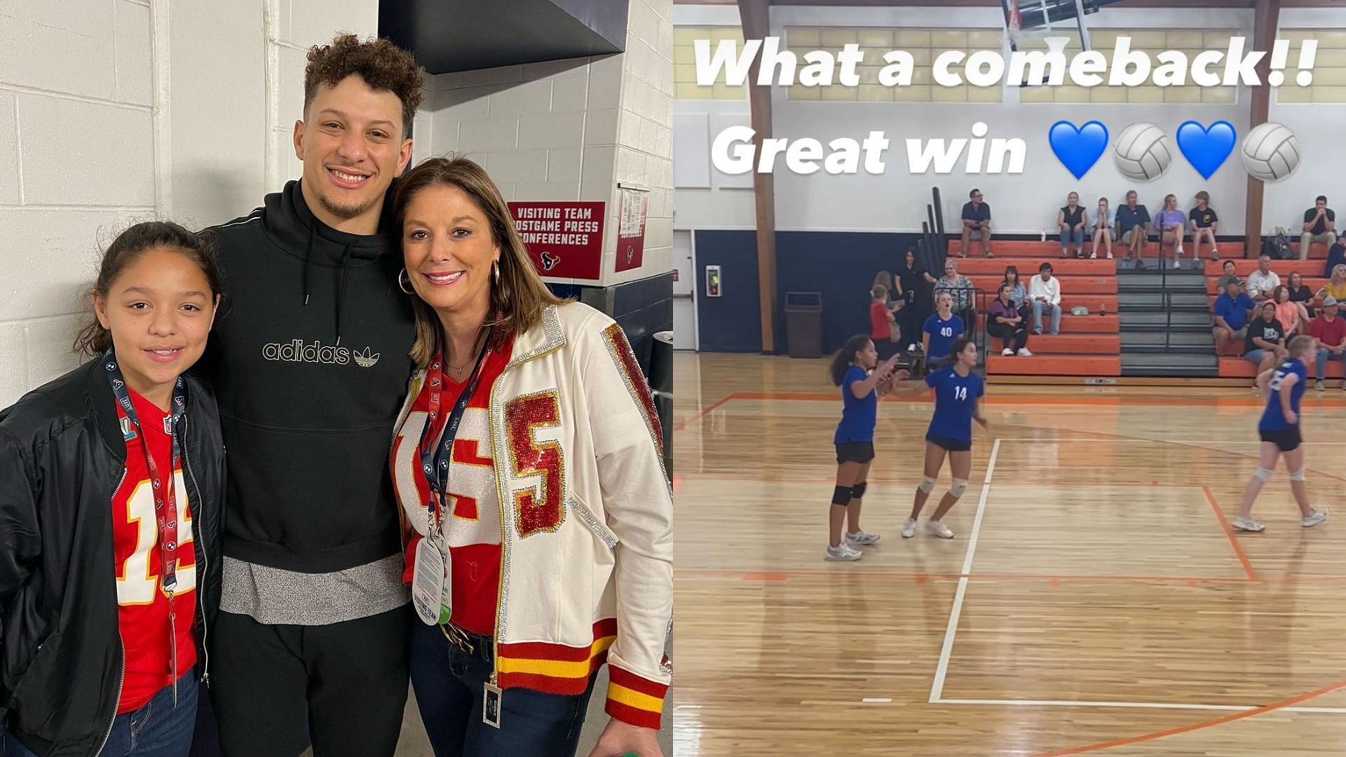 Randi Mahomes congratulates her daughter on her impressive win.