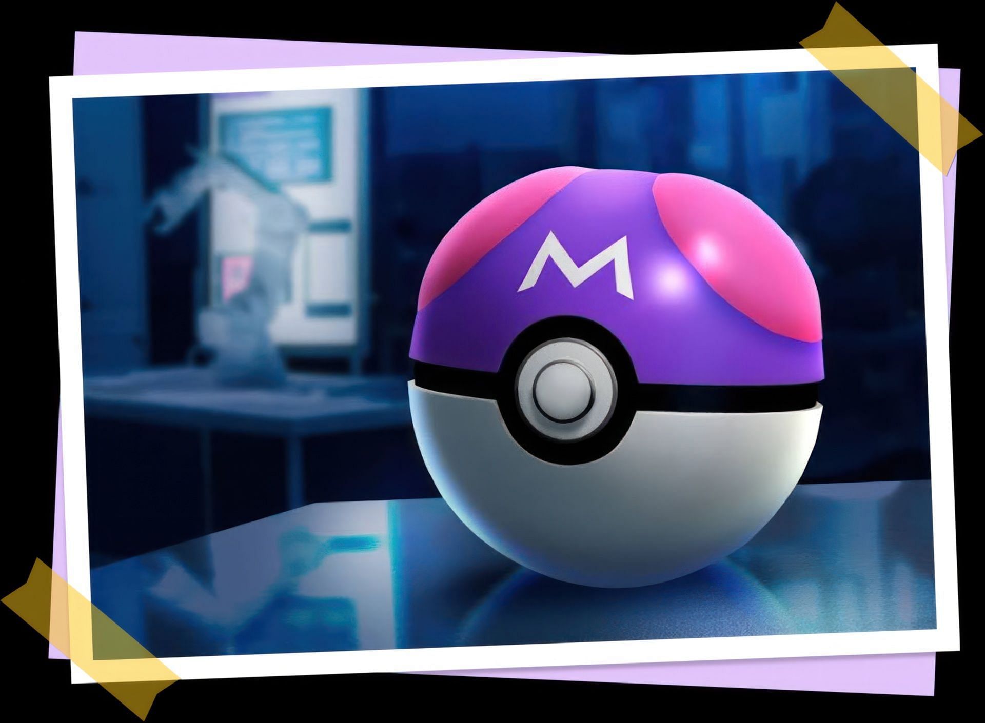 Master ball in pokemon go sitting on a table