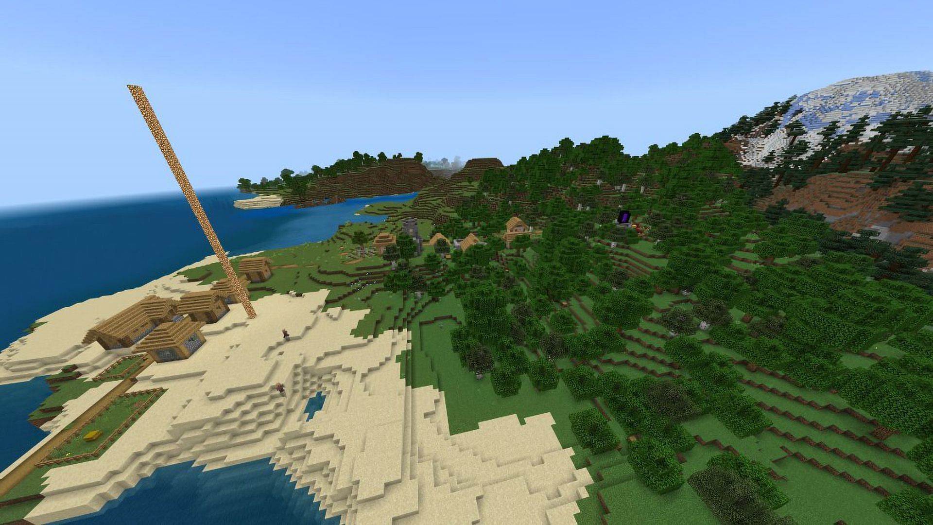 Knock on the doors of these two villages and dig the land to reap the rewards (Image via Mojang)