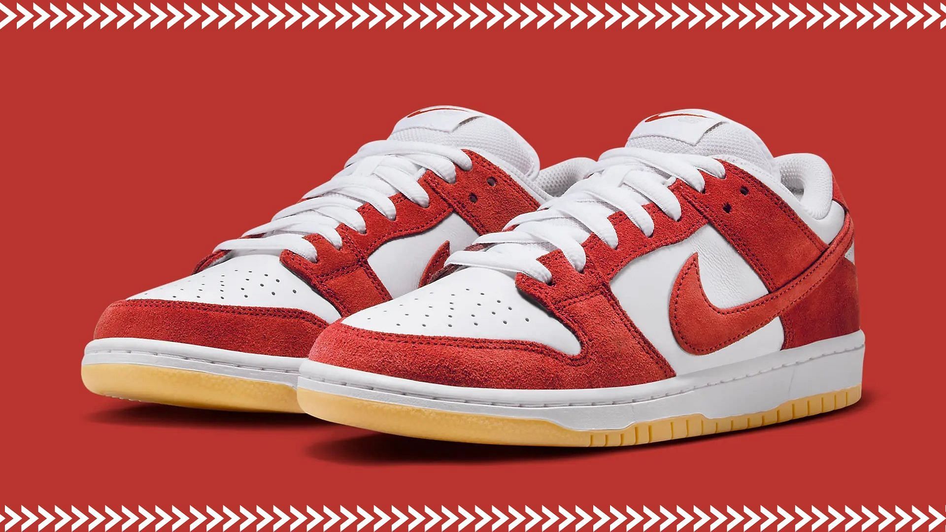 University Red: Nike SB Dunk Low “University Red Gum” shoes: Where