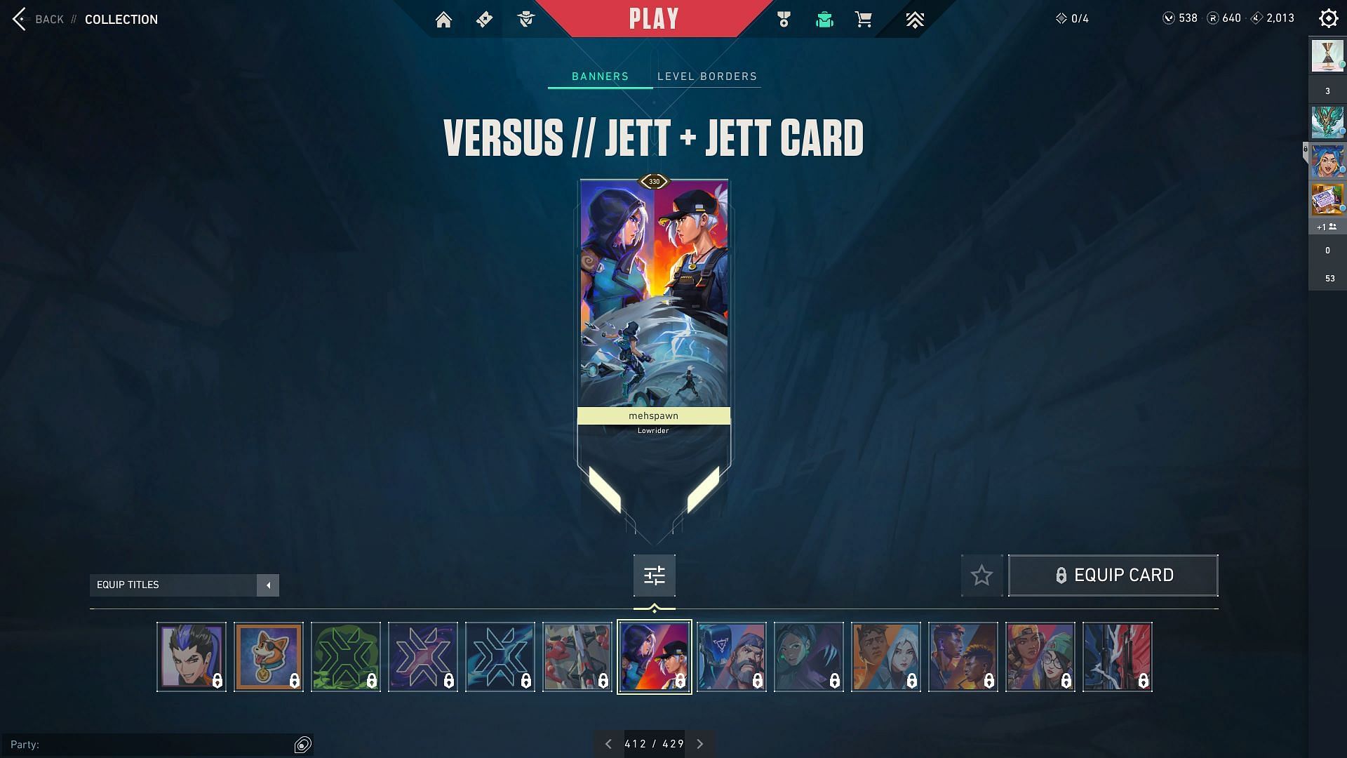 The Versus Jett + Jett Player Card (Image via Riot Games)