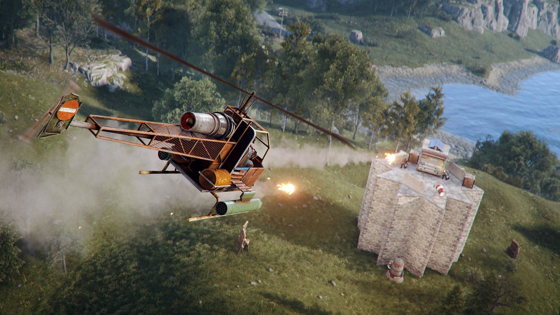 Attack Helicopter in Rust (Image via Facepunch Studios)