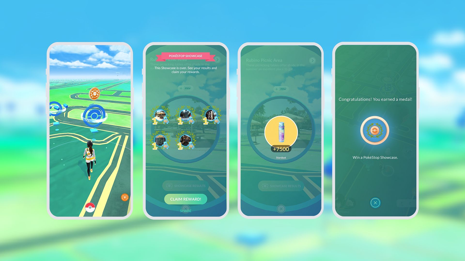 Pokemon GO players can collect items and resources simply for participating in a showcase (Image via Niantic)