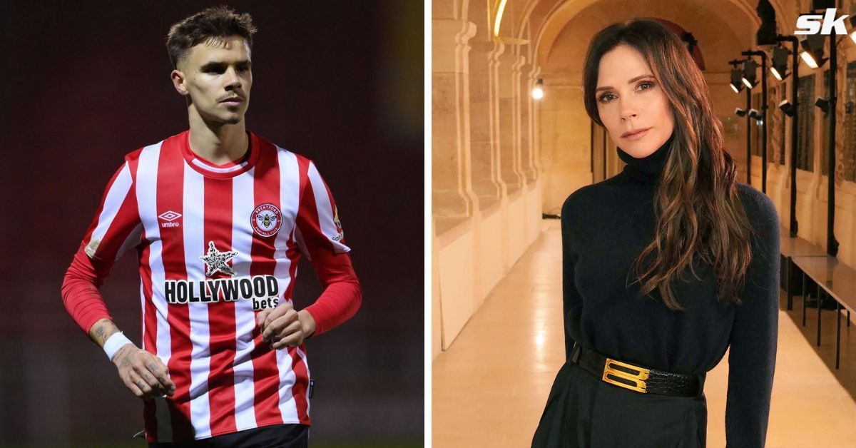 Romeo Beckham and Victoria Beckham 