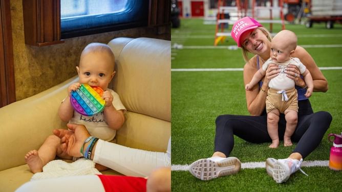 Brittany Mahomes shares one thing 9-month-old son Bronze can't stay away from - "He gets real mad"