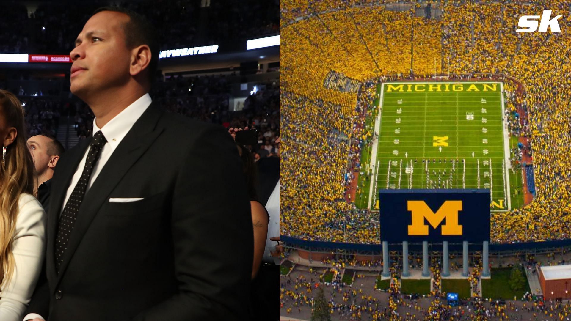 Alex Rodriguez took in a U Michigan football game with his daughter