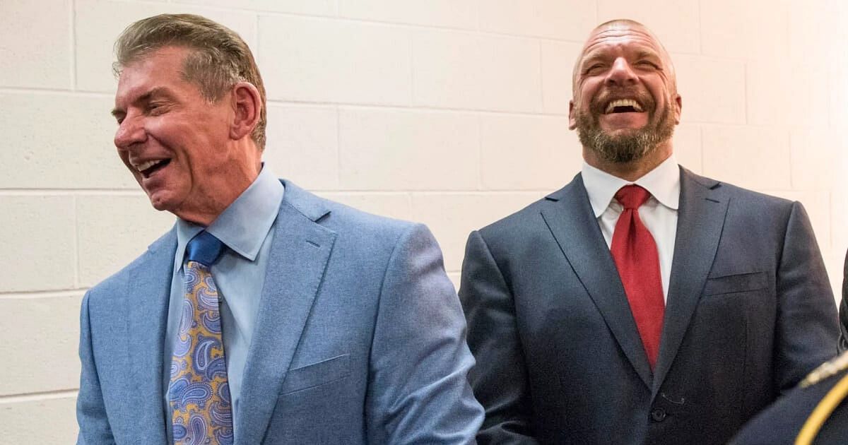 The former and current creative bosses of WWE, Vince McMahon and Triple H.