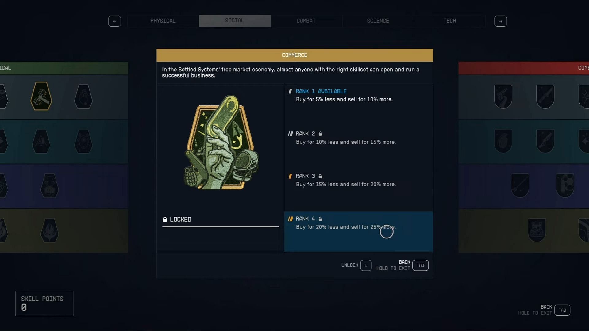 Commerce skill in Starfield (Image via Bethesda)