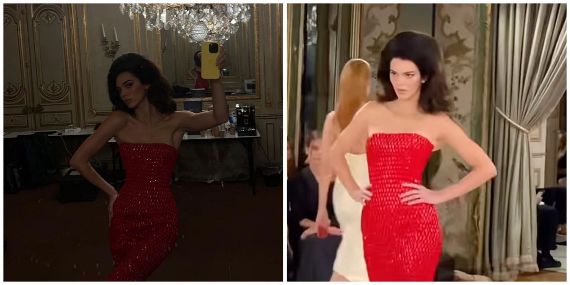 Social media users trolled Kendall after her video walking the ramp at the Schiaparelli fashion show during the Paris Fashion Week went viral. (Image via Kendall Jenner/ Instagram)