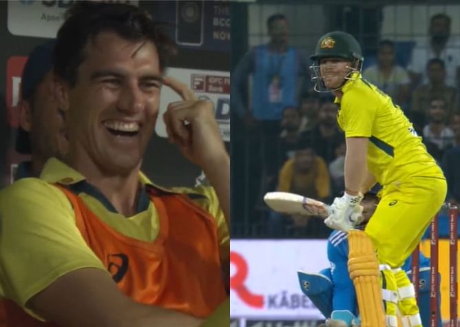 [Watch] David Warner bats right-handed against Ravichandran Ashwin during IND vs AUS 2nd ODI; leaves Pat Cummins and co in splits