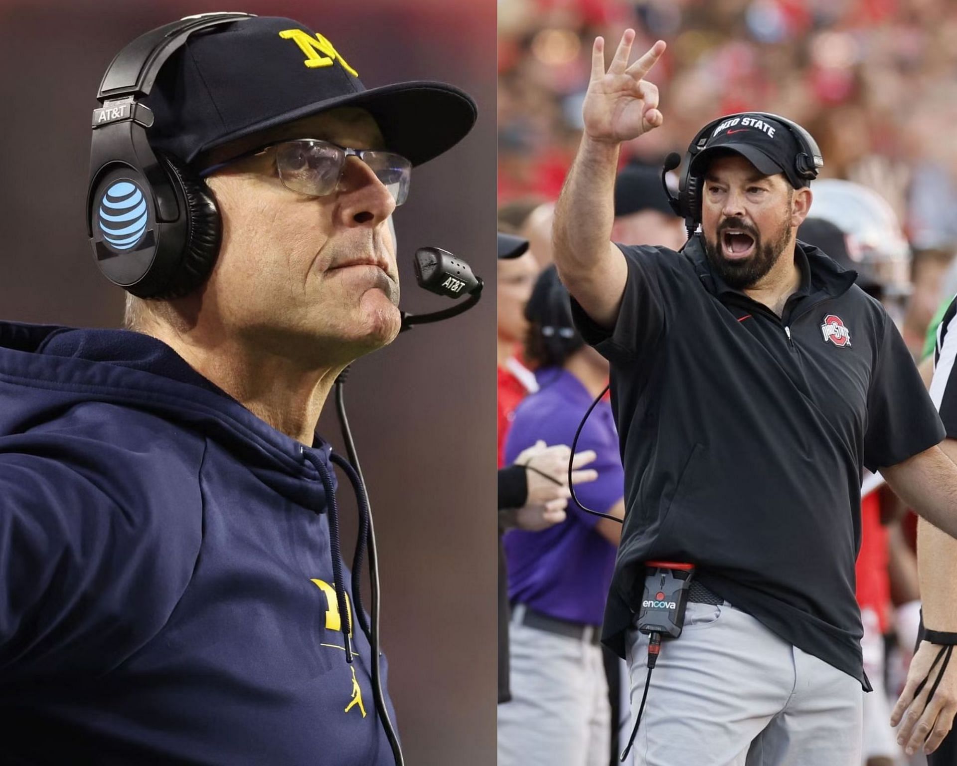 Coaches Jim Harbaugh and Ryan Day 