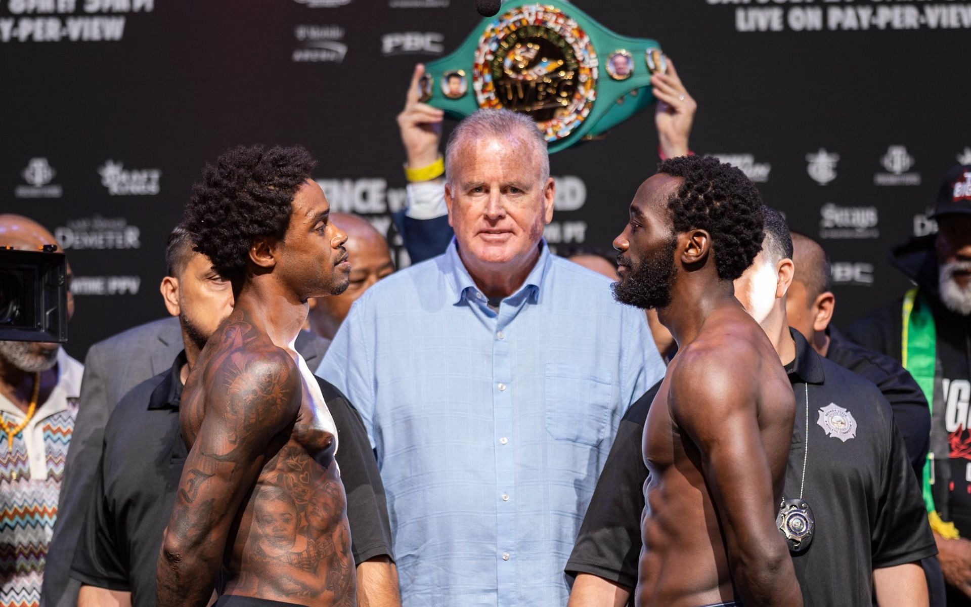 Errol Spence Jr. and Terence Crawford  [Photo credit: @premierboxing - Twitter]