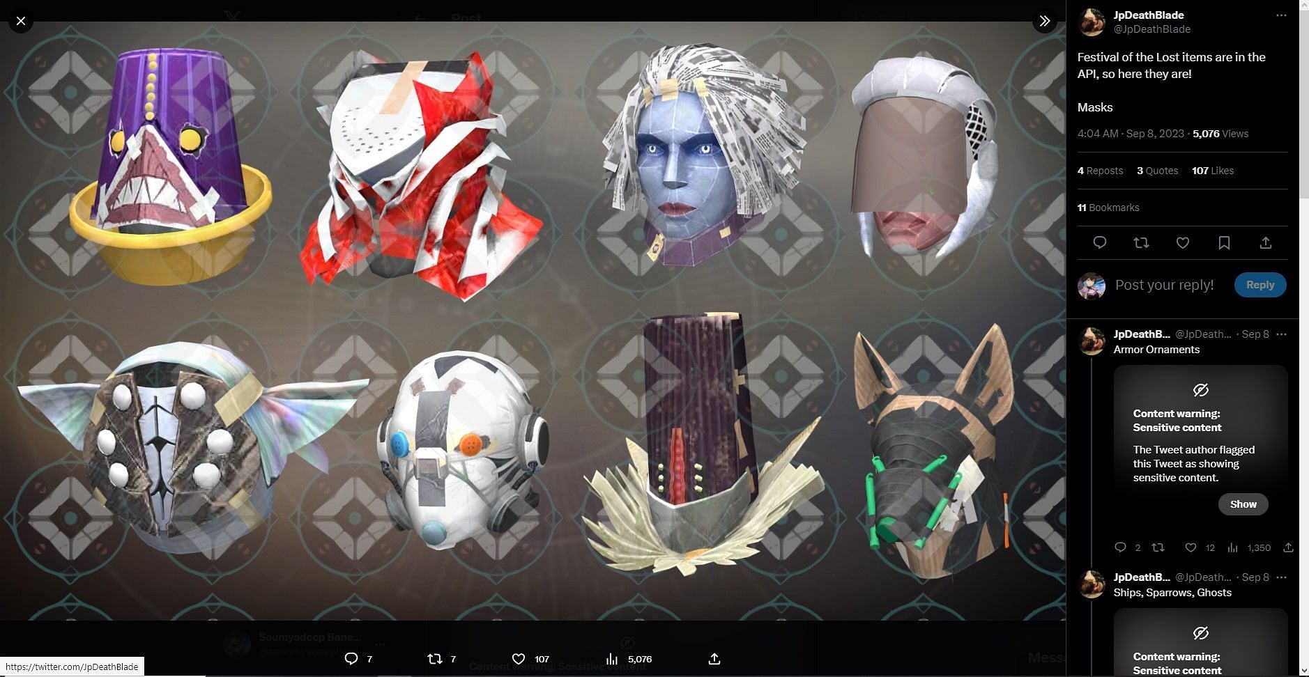 All upcoming Festival of the Lost Masks (Image via X)