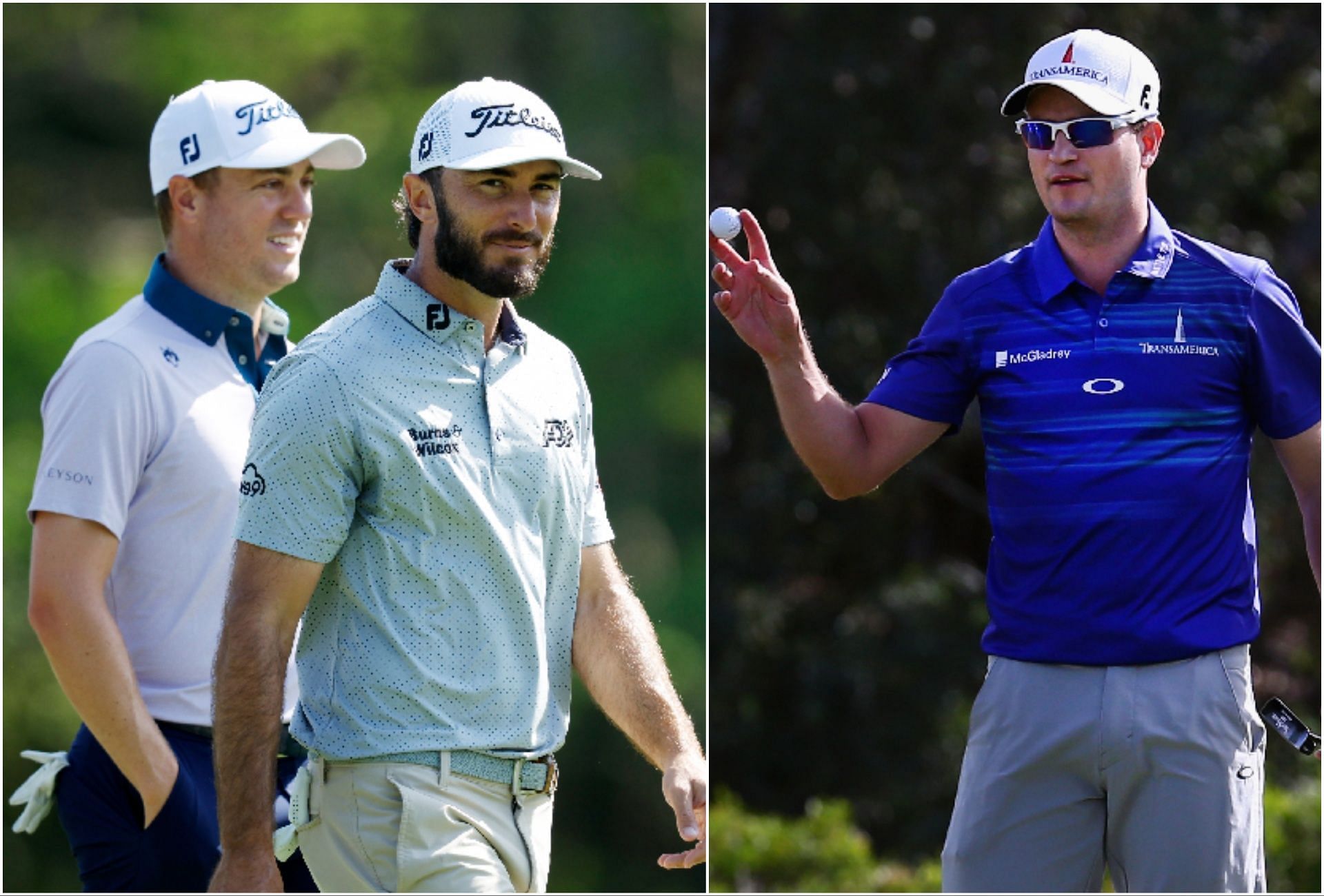 Justin Thomas, Max Homa, and Zach Johnson (via Getty Images)