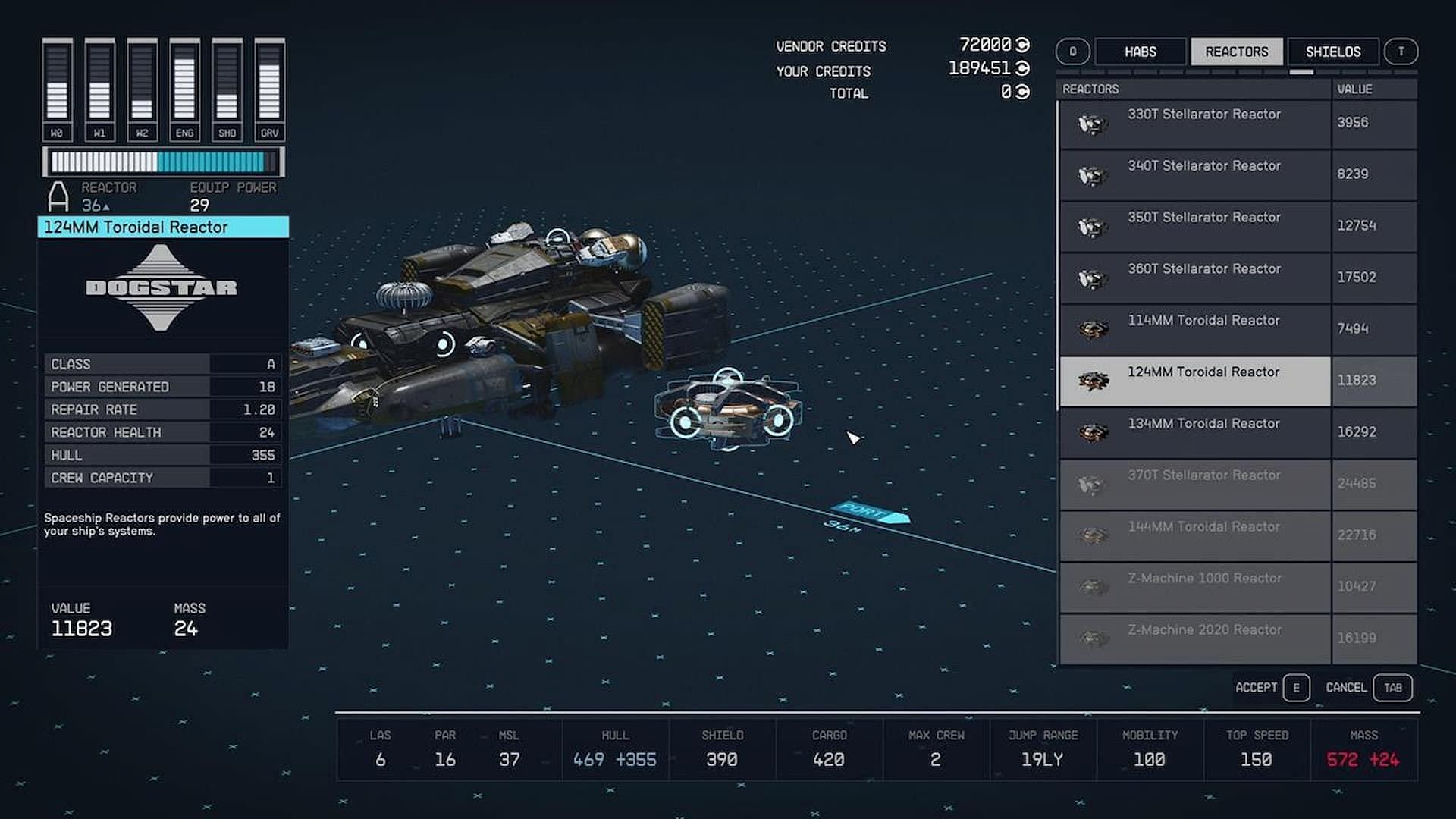 The ship&#039;s reactor is the power source for your spacecraft (Image via Bethesda)