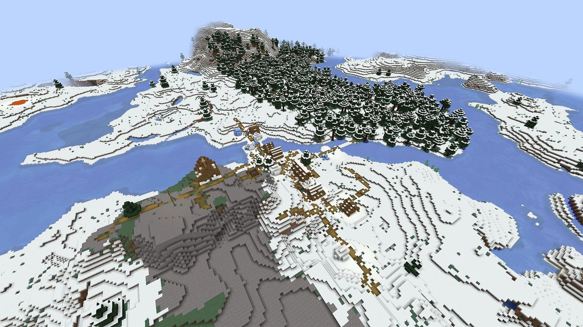 A winter wonderland complete with villages and igloos awaits in this seed (Image via Impressive_Print_646/Reddit)