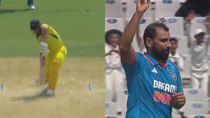 [Watch] Mohammed Shami gets Mitchell Marsh out in first over with a peach in IND vs AUS 1st ODI