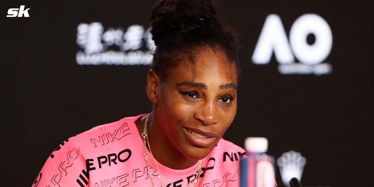 Serena Williams addresses the media