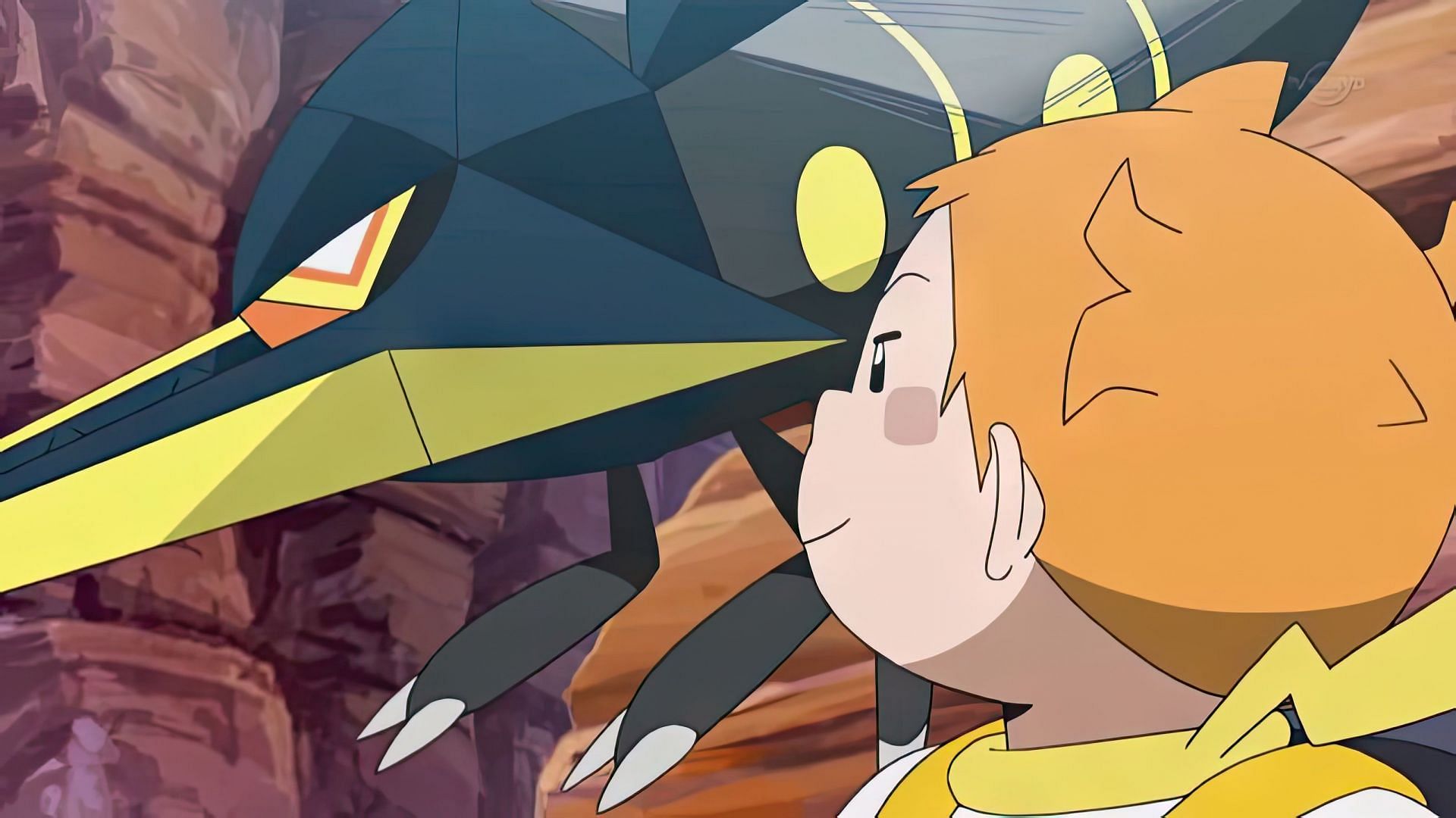 Vikavolt as seen in the anime. (Image via The Pokemon Company)