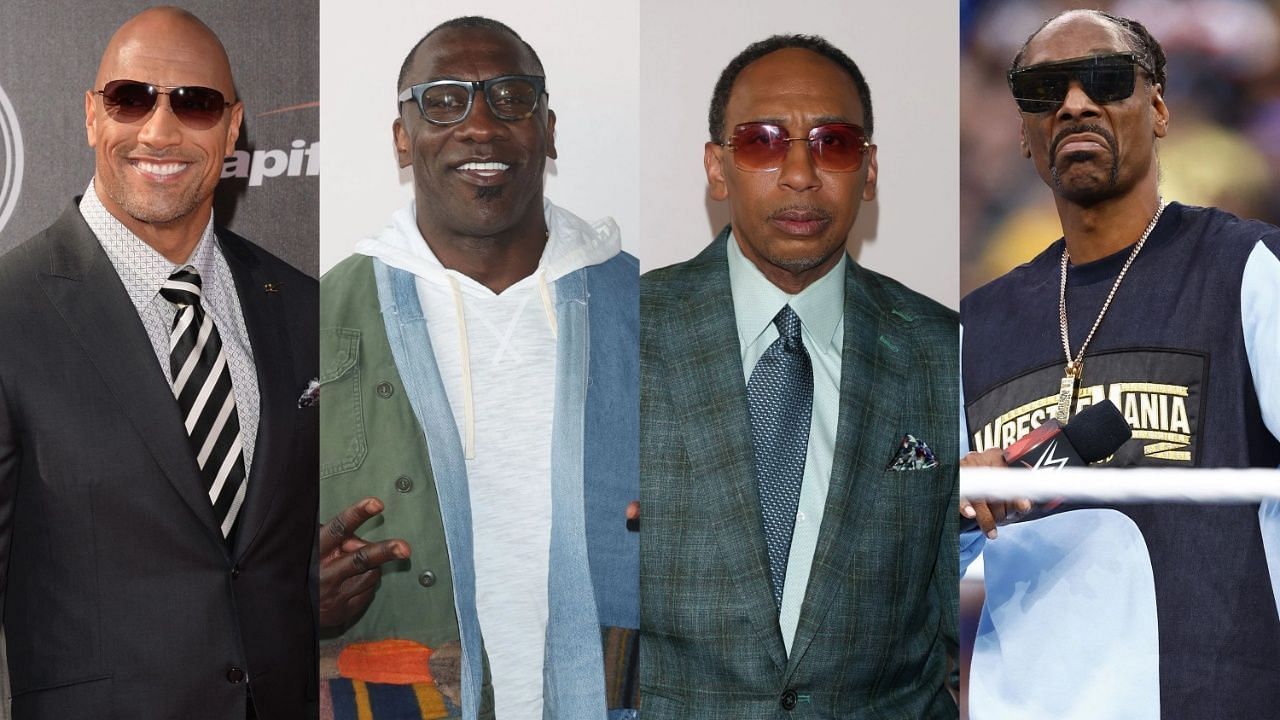 The Rock, Shannon Sharpe, Stephen A. Smith and Snoop Dogg