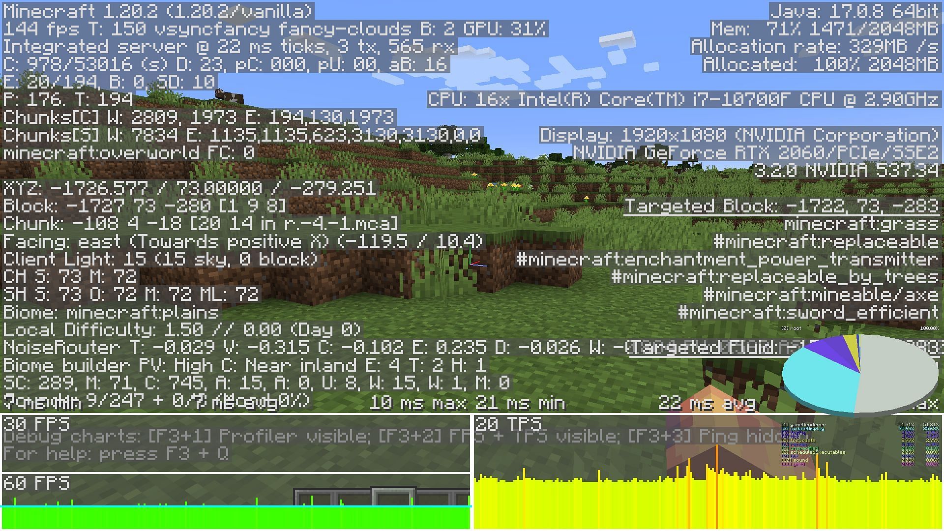 Fans can quickly access their debug menu and receive more info from it in 1.20.2 (Image via Mojang)