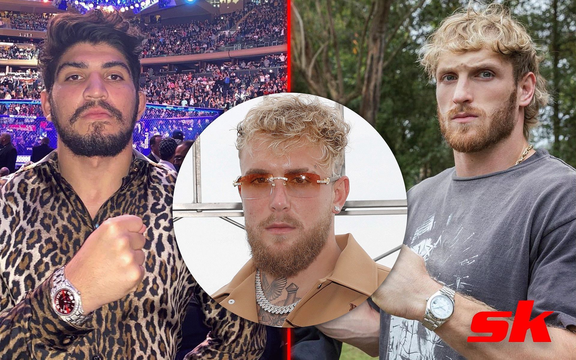 Dillon Danis, Jake Paul and Logan Paul [Image credits: Getty Images, @dillondanis and @loganpaul on Instagram]