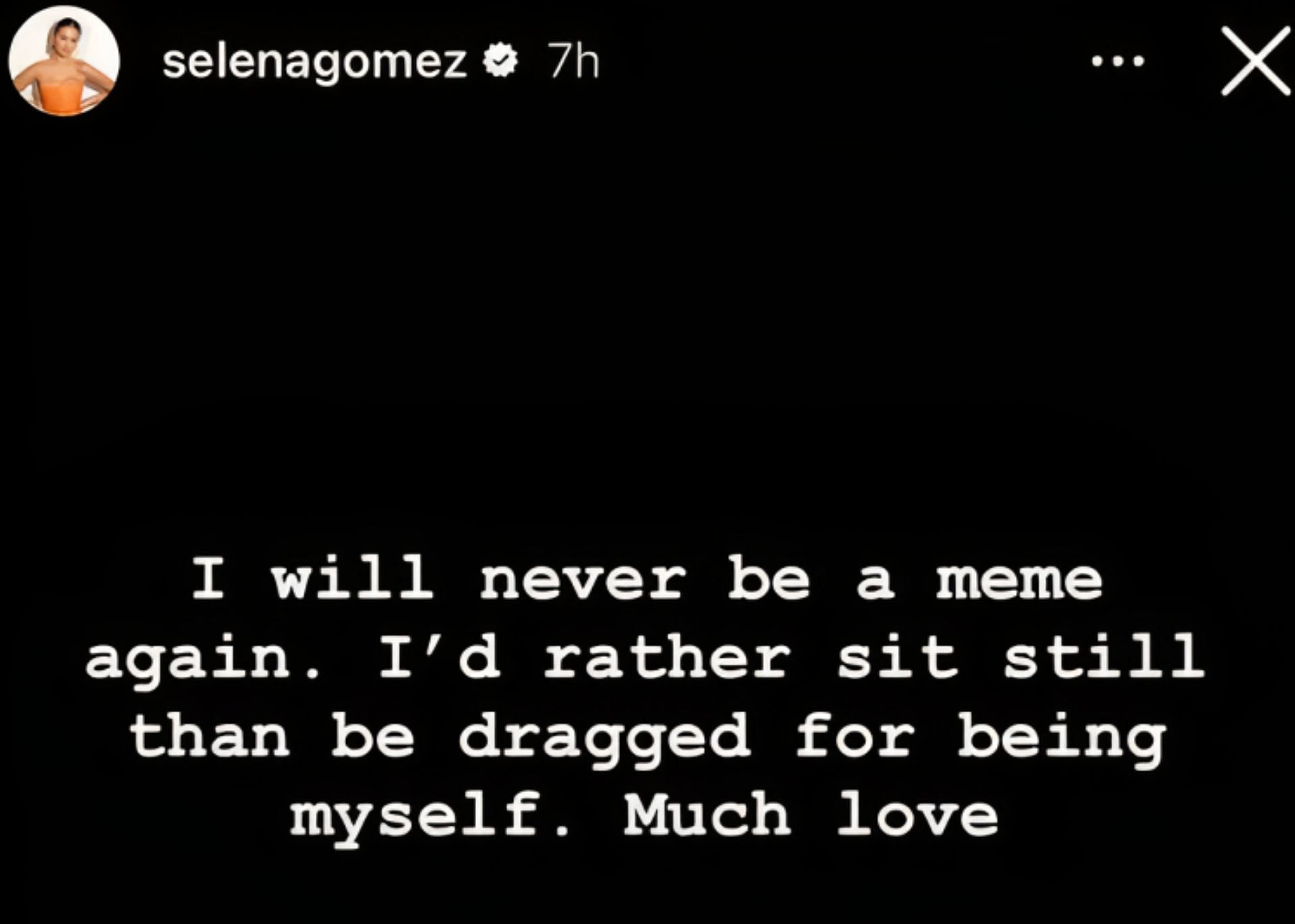 Image via @selenagomez Instagram story