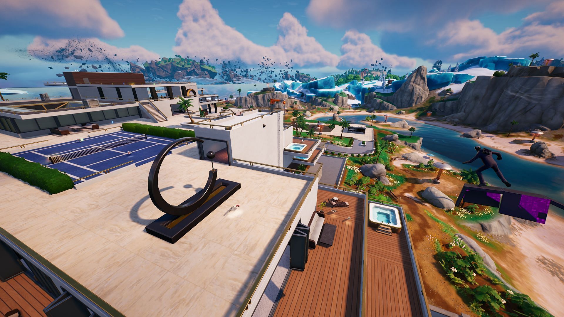 Try to land on high-ground or at the edge of the Named Location (Image via Epic Games/Fortnite)