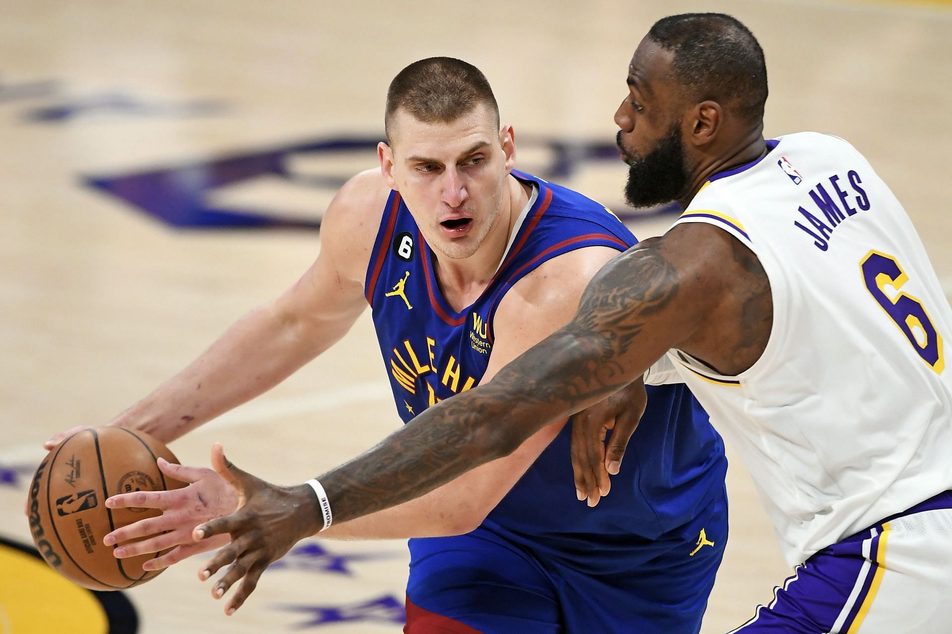 Denver Nuggets and LA Lakers superstars Nikola Jokic and LeBron James