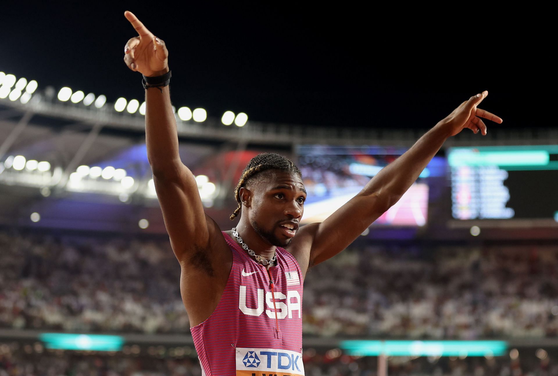 Lyles at Day 7 - World Athletics Championships Budapest 2023