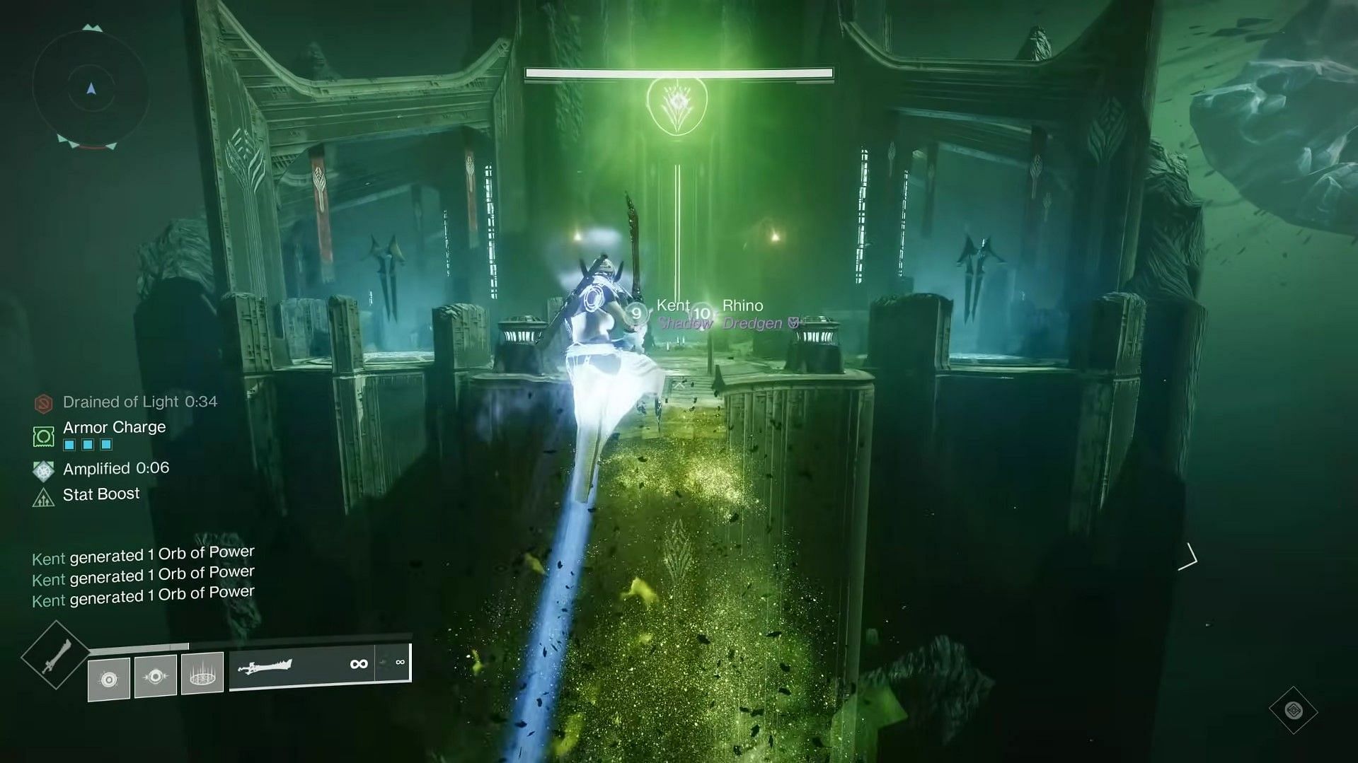 Destiny 2 crossing the bridge while it is diminishing (Image via Esoterickk)