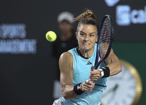 Maria Sakkari in action at the Guadalajara Open.