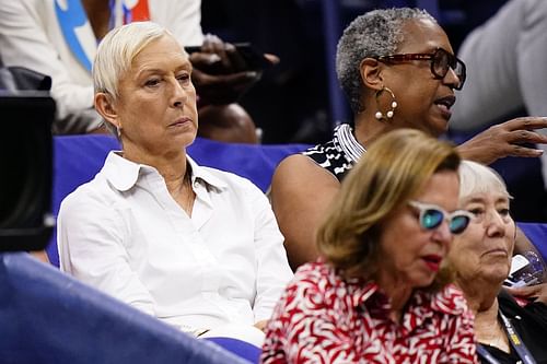 Martina Navratilova attends the US Open women's final on Saturday, September 9.