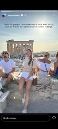 Simona Halep's Instagram story