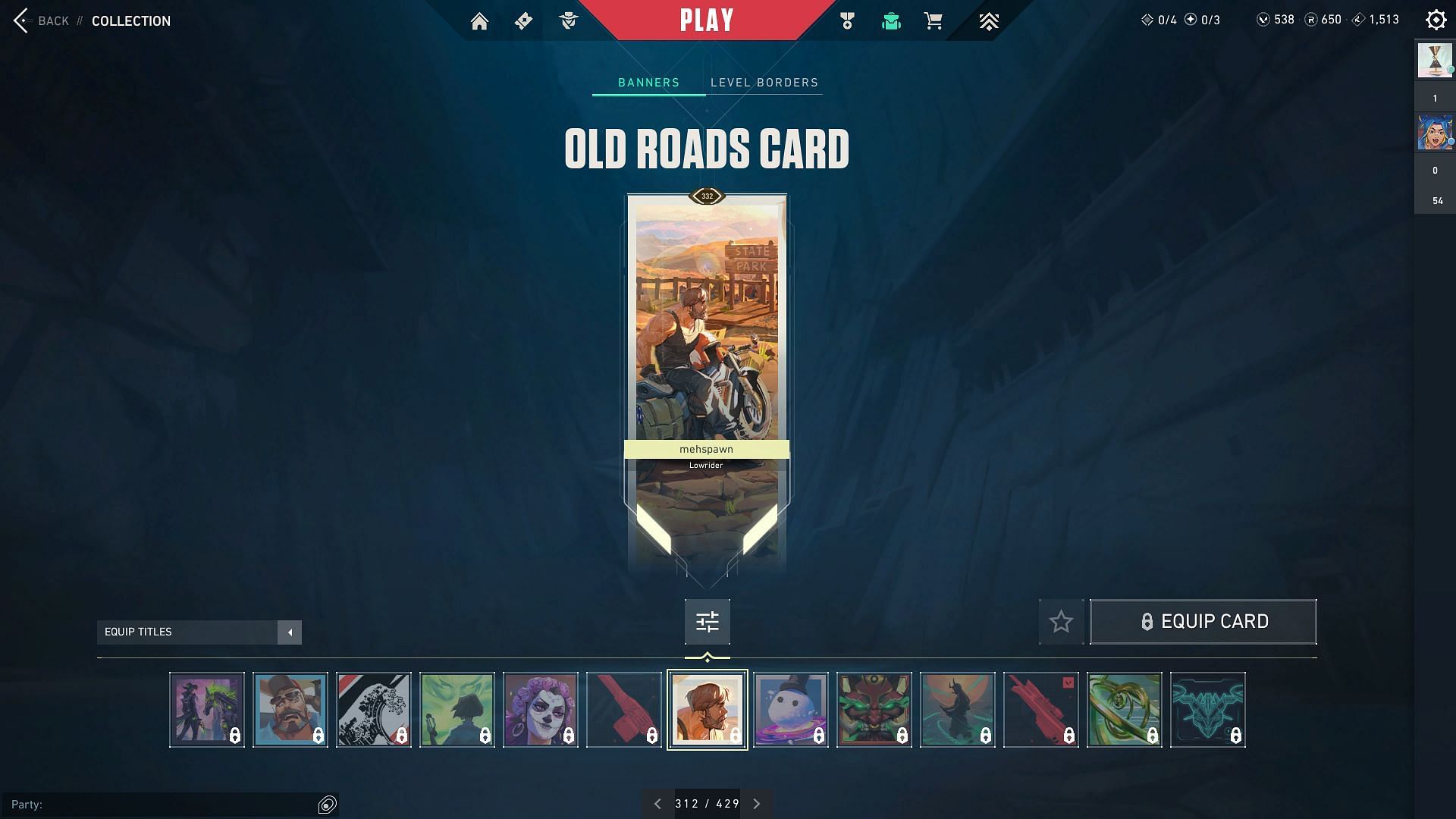 The Old Roads Player Card (Image via Riot Games)