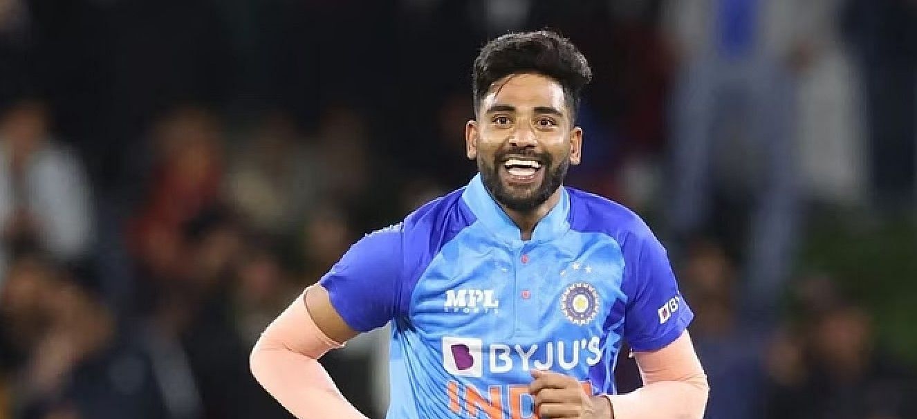 Indian pacer Mohammed Siraj in action
