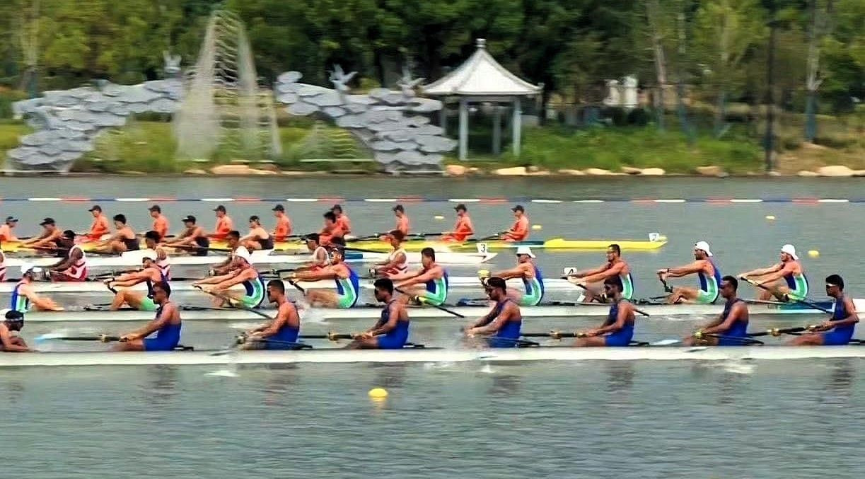 Indian rowing team at the Hangzhou Asian Games, Photo credit: RFI