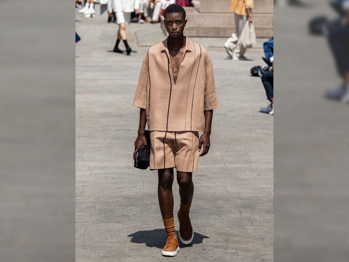 V-neck trend by Zegna at Milan Fashion Week (Image via Getty)