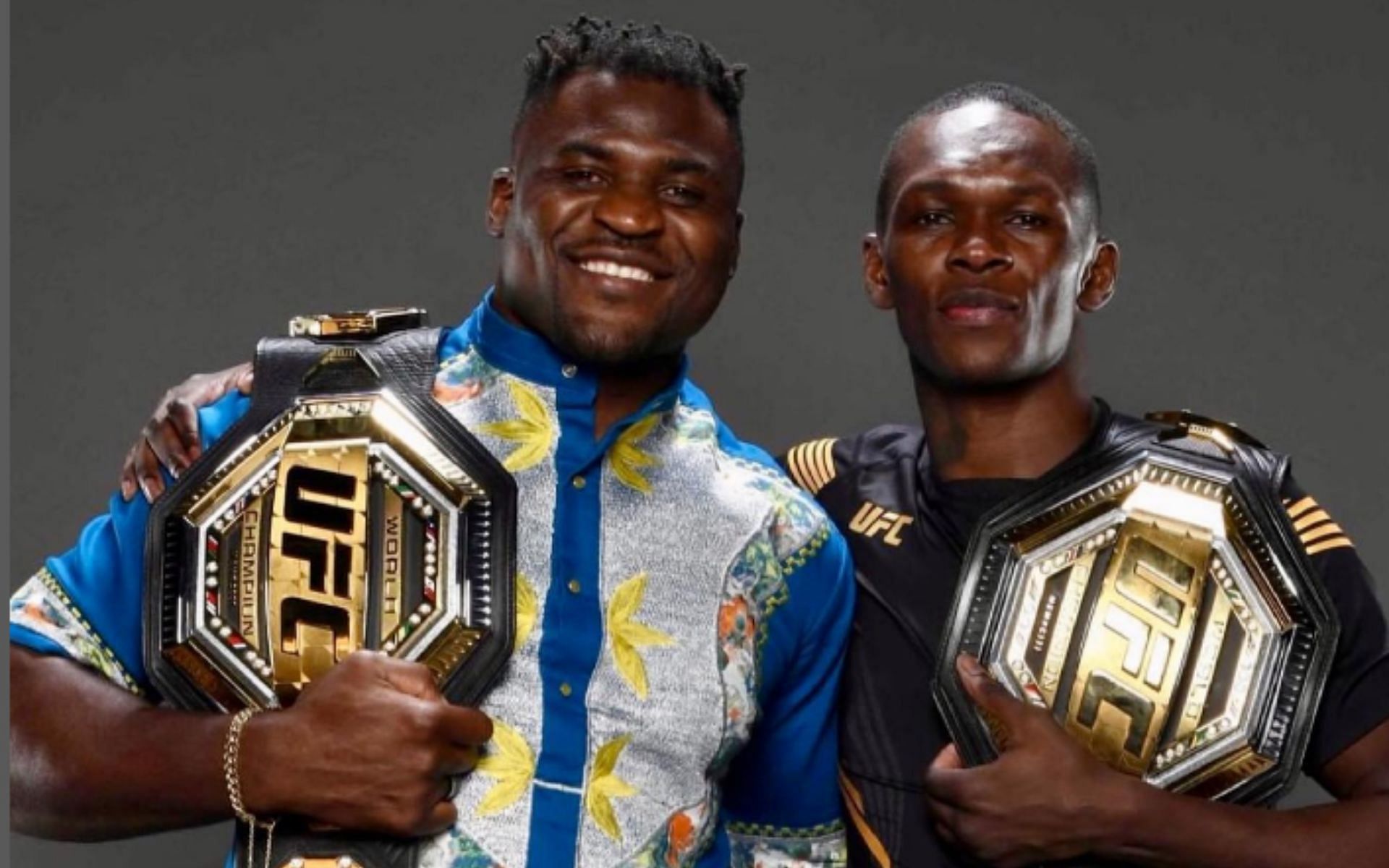 Francis Ngannou [Left], and Israel Adesanya [Right] [Photo credit: @stylebender - Instagram]