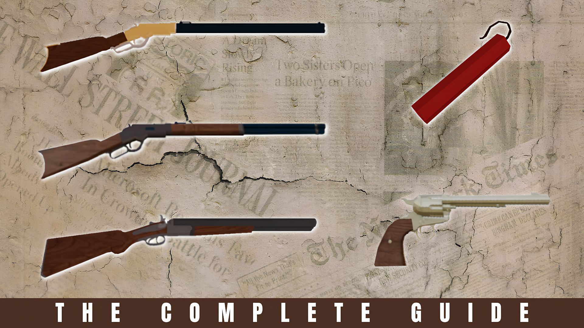 The essential arsenal for gunslingers in Westbound. (Image via Sportskeeda)