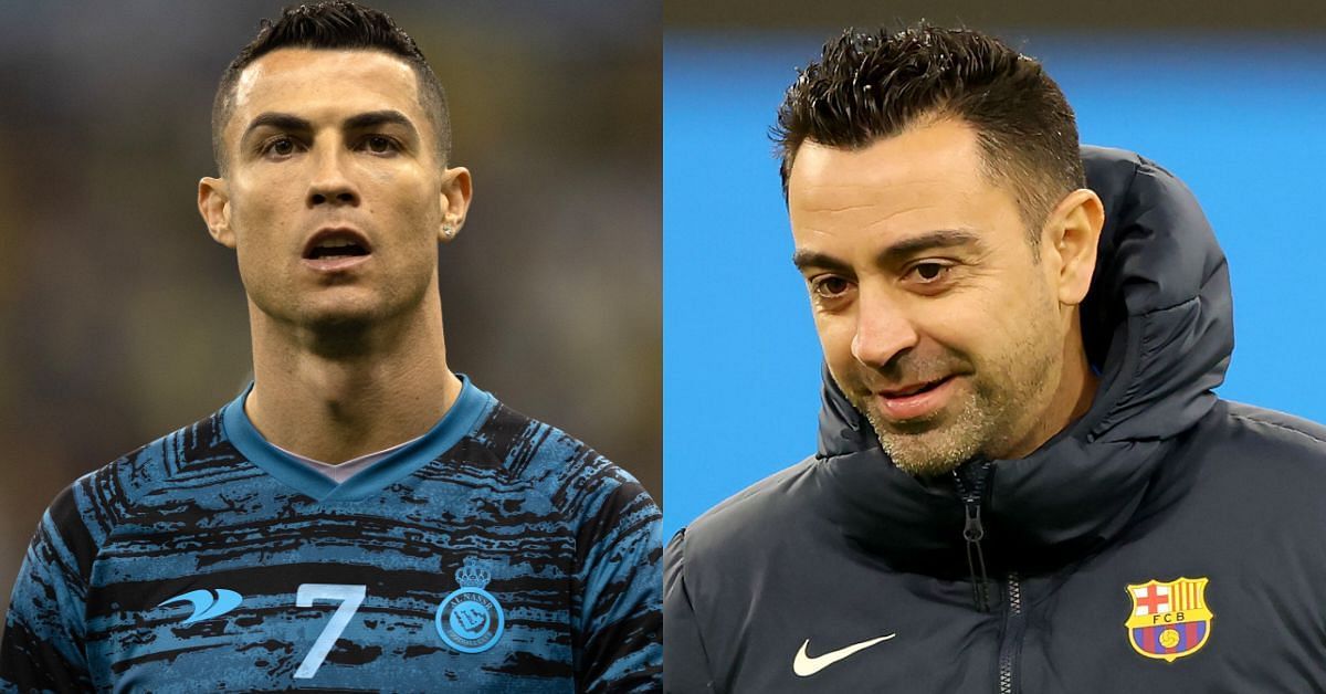 Crisitano Ronaldo and Xavi (via Getty Images)