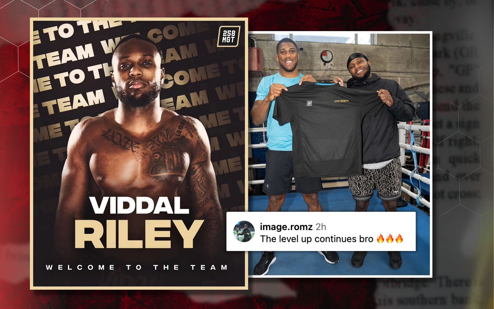 Viddal Riley signs management deal with Anthony Joshua