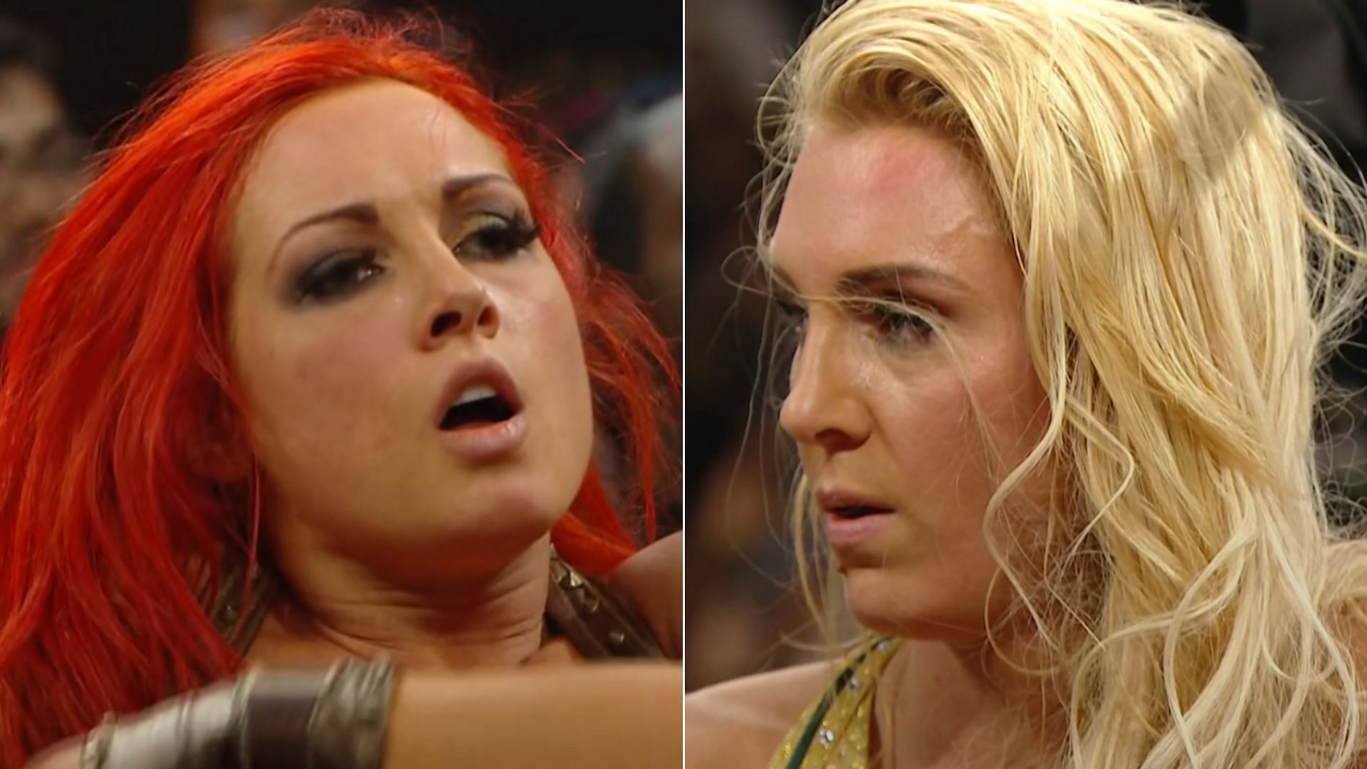 Becky Lynch (left); Charlotte Flair (right)