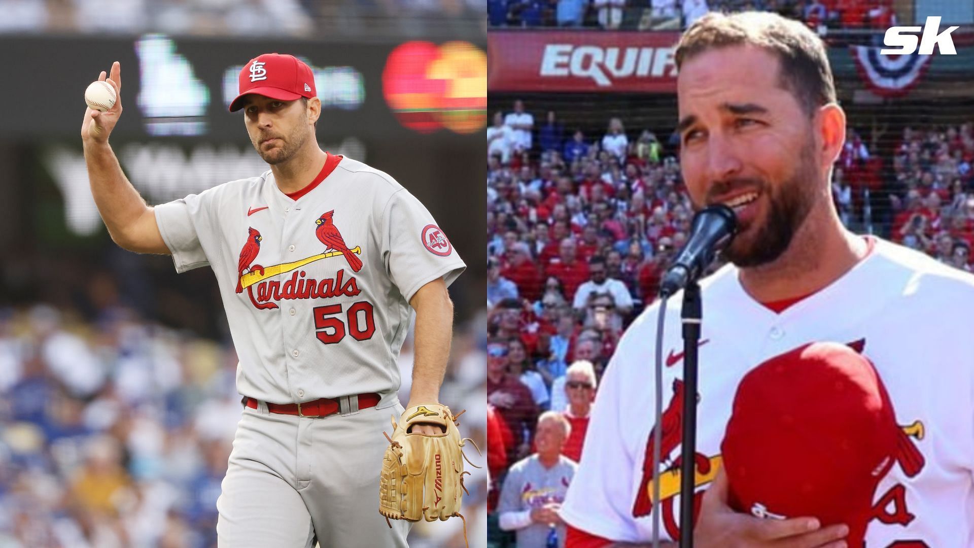 St. Louis Cardinals Pitcher Adam Wainwright sings national anthem