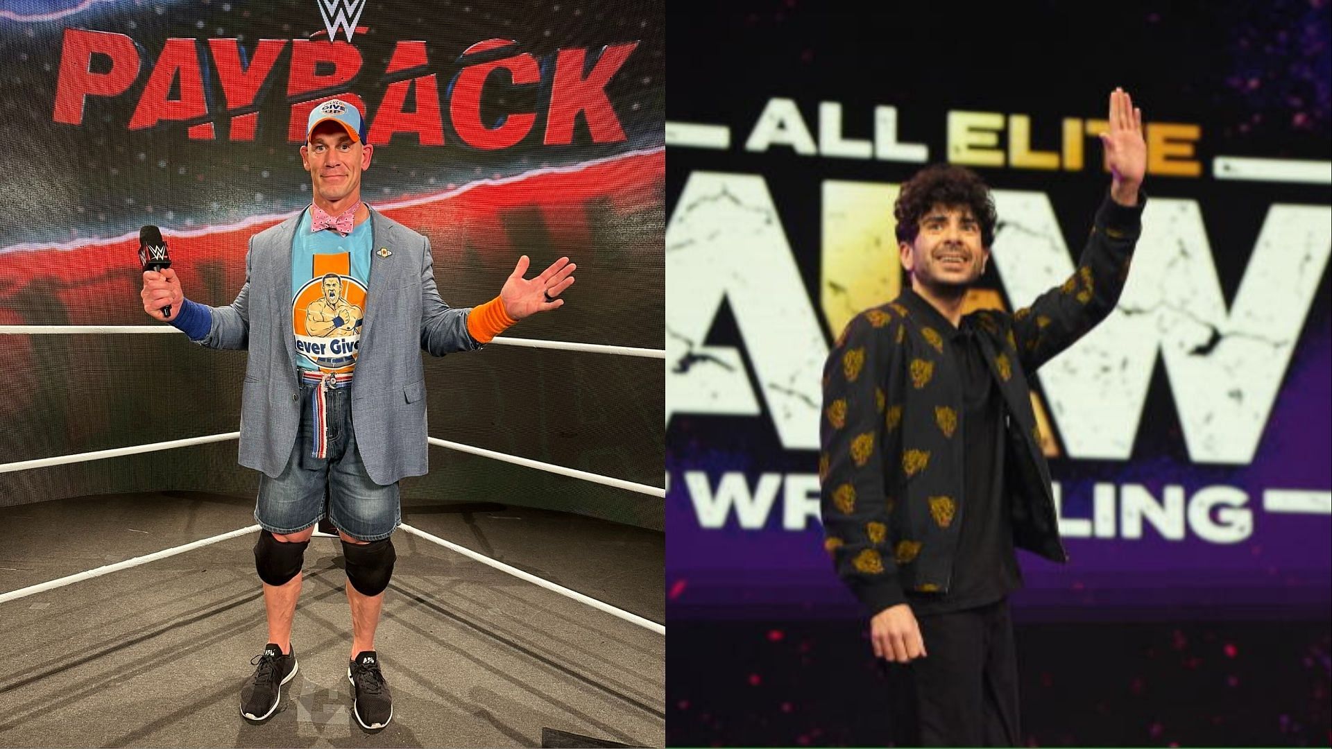 John Cena (left); Tony Khan (right)