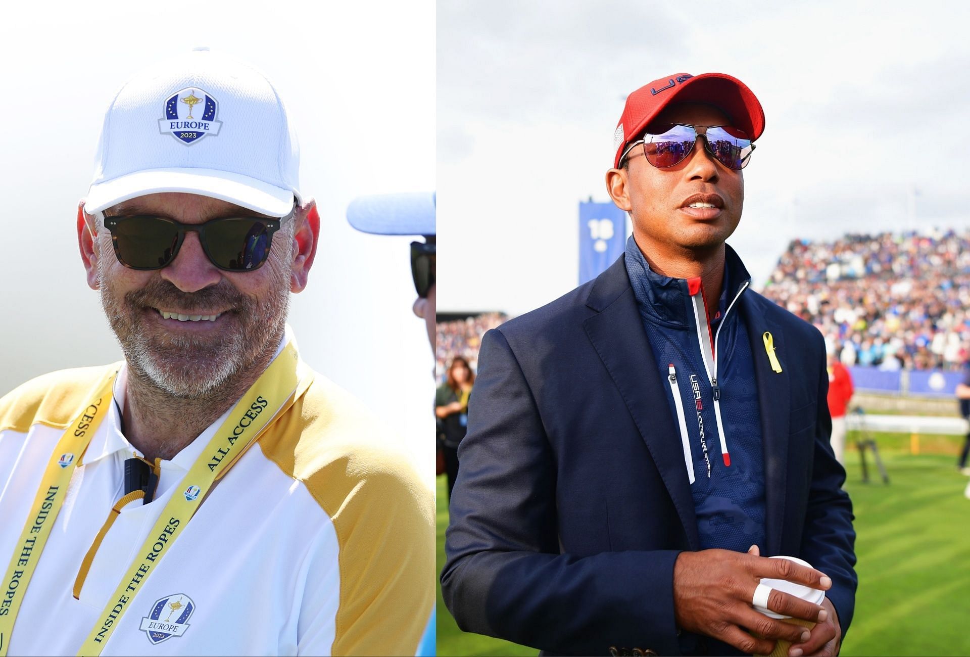 Thomas Bjorn and Tiger Woods 