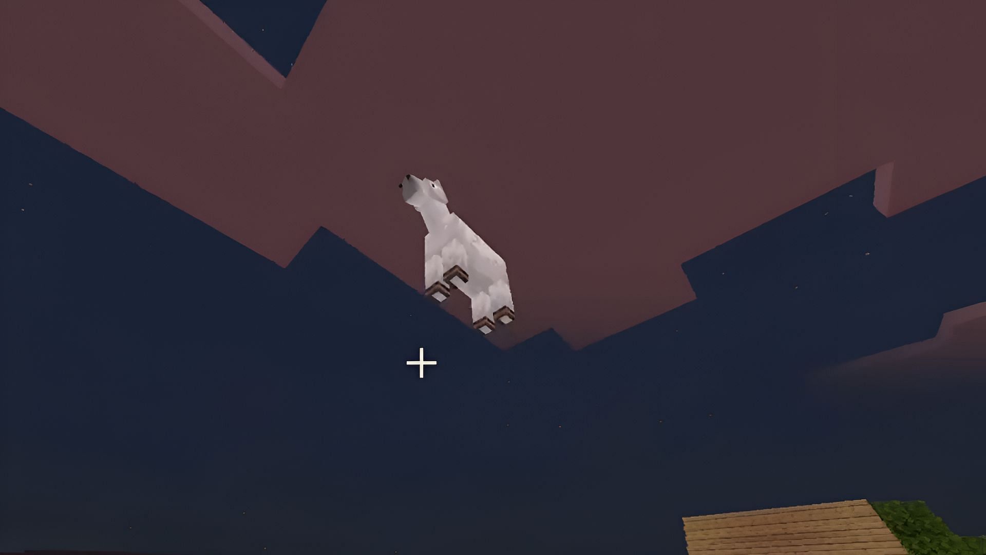 A horse floats into the sky due to a Minecraft Bedrock bug.